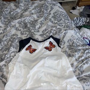 Butterfly cropped shirt